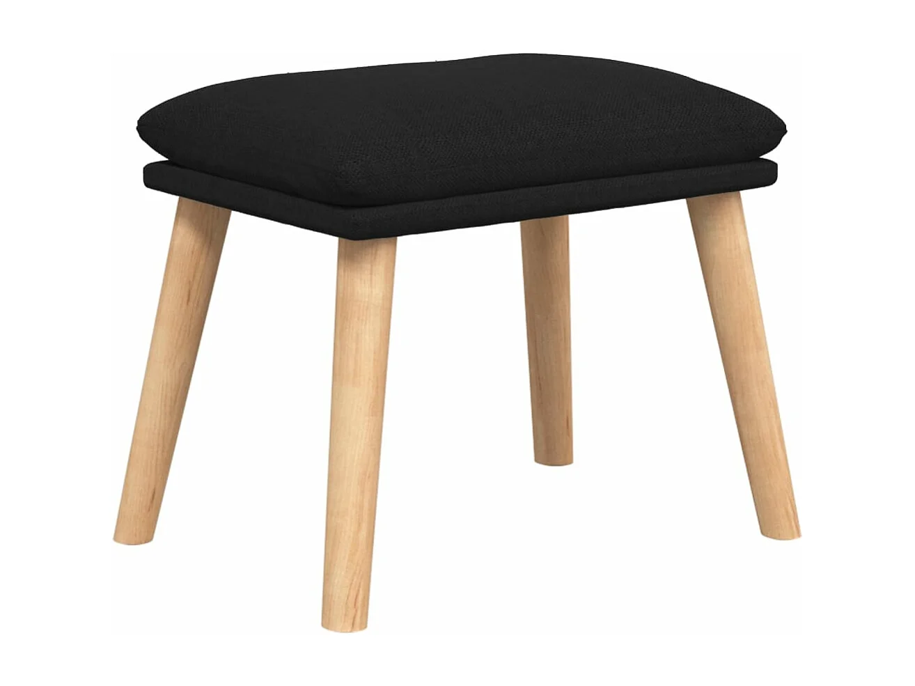 Relaxsessel mit Hocker Schwarz Stoff