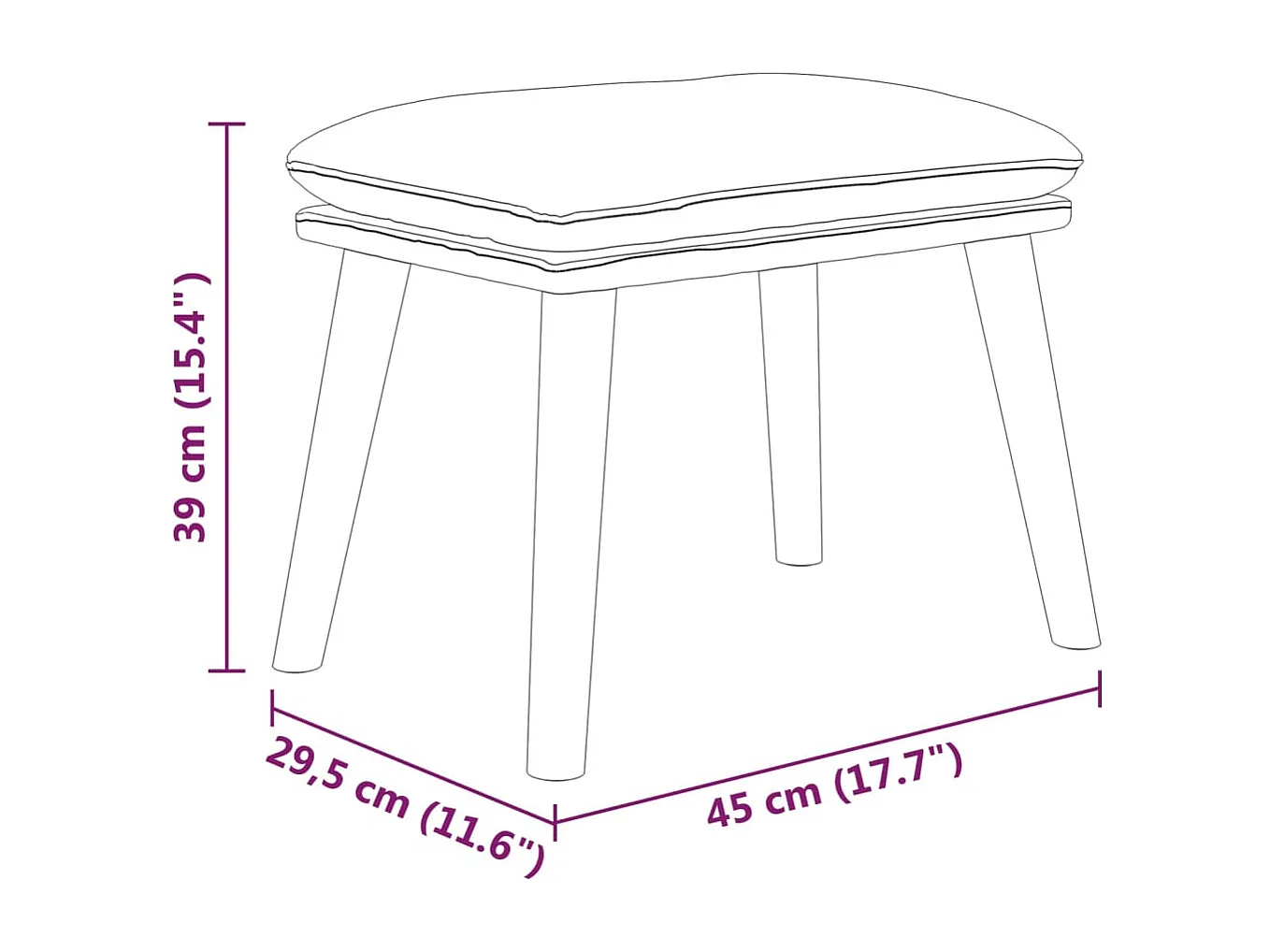 Relaxsessel mit Hocker Schwarz Stoff