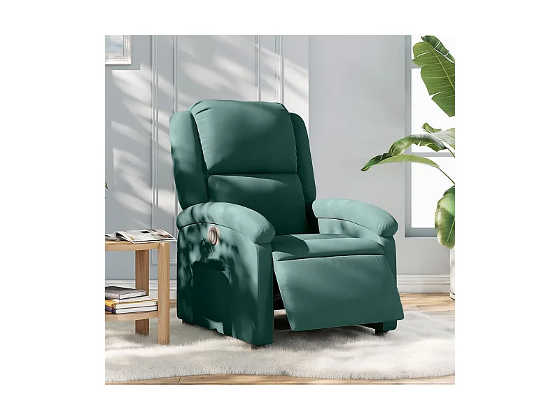 Fauteuil verstelbaar elektrisch stof donkergroen