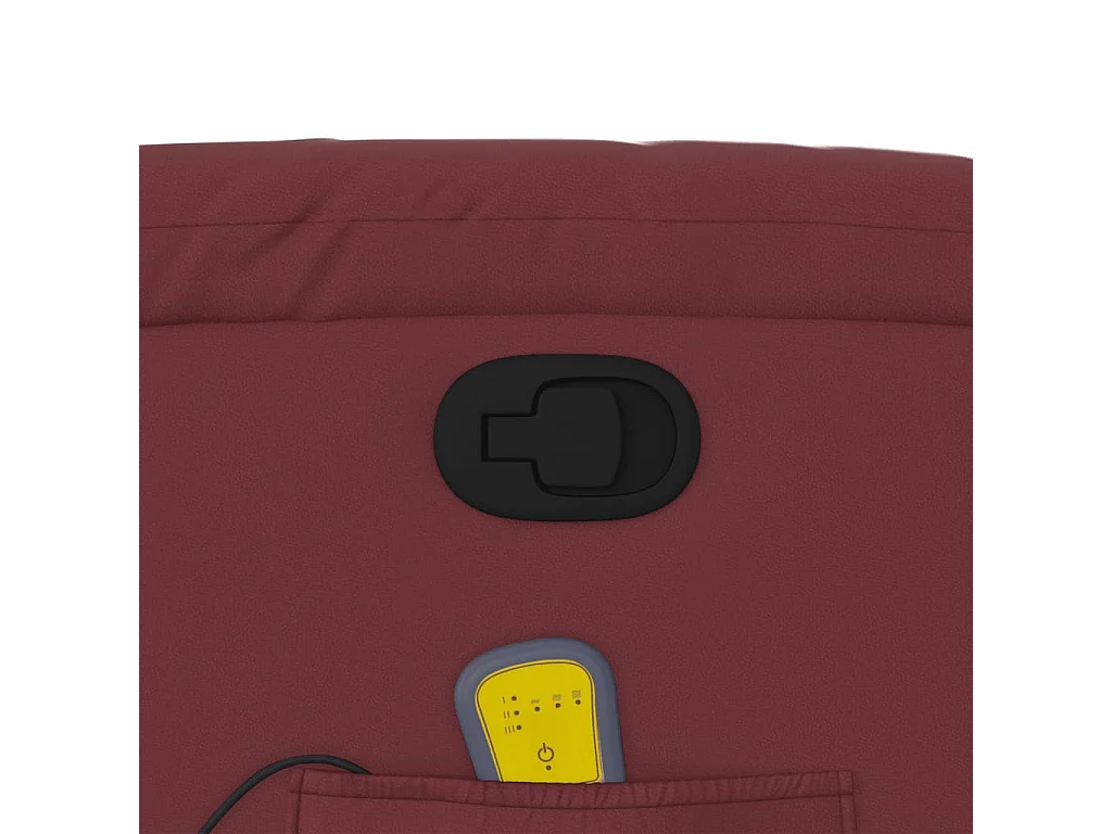 Poltrona Alzapersone Massaggi Reclinabile Rosso Vino Similpelle