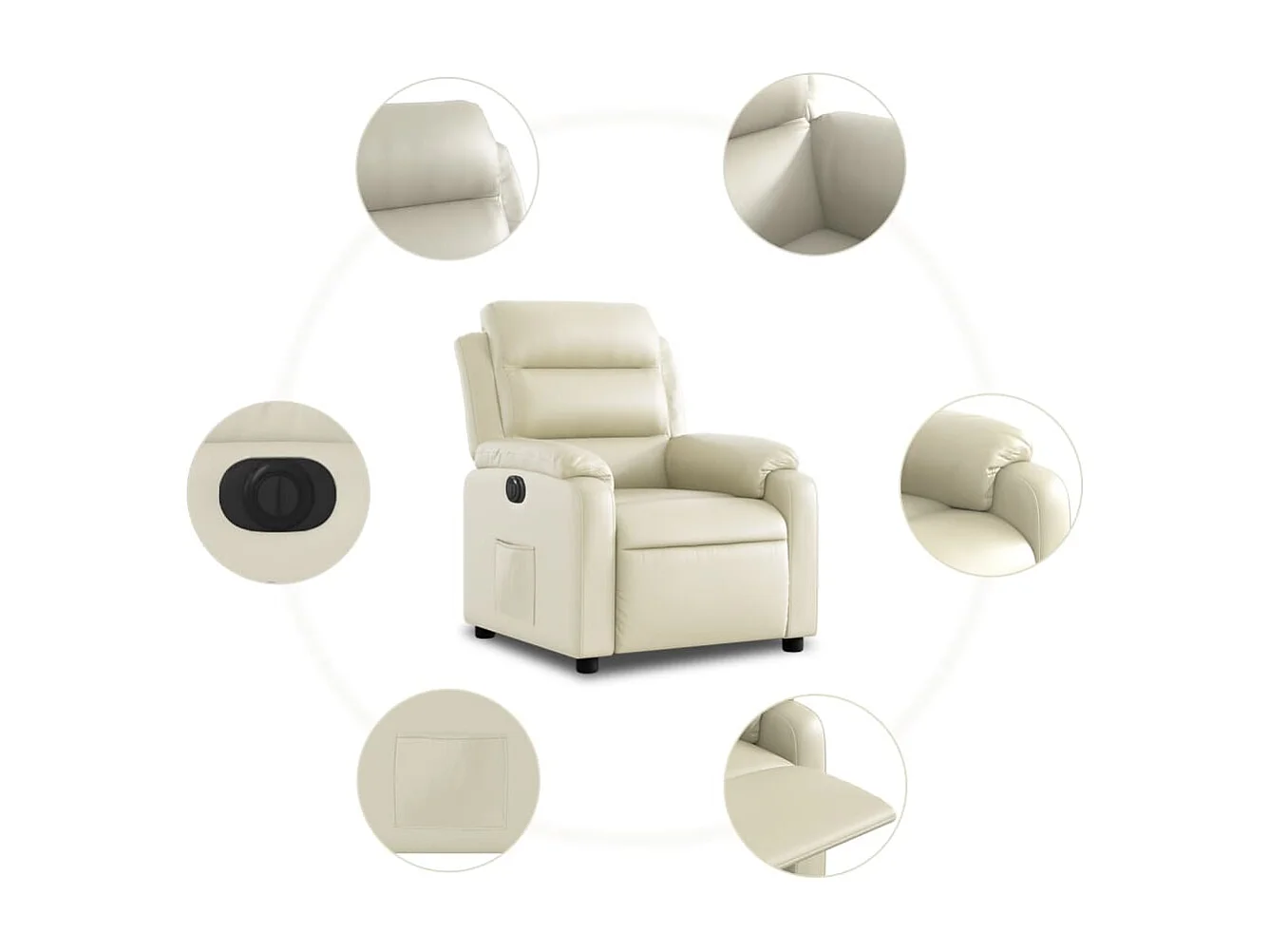 Relaxsessel Elektrisch Creme Kunstleder