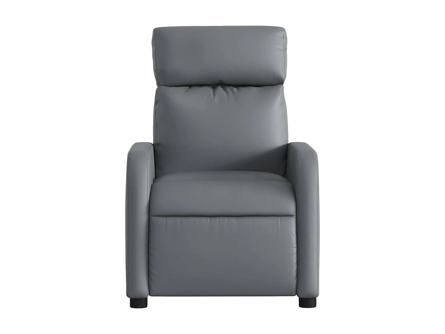 Poltrona de massagens reclinável couro artificial cinzento