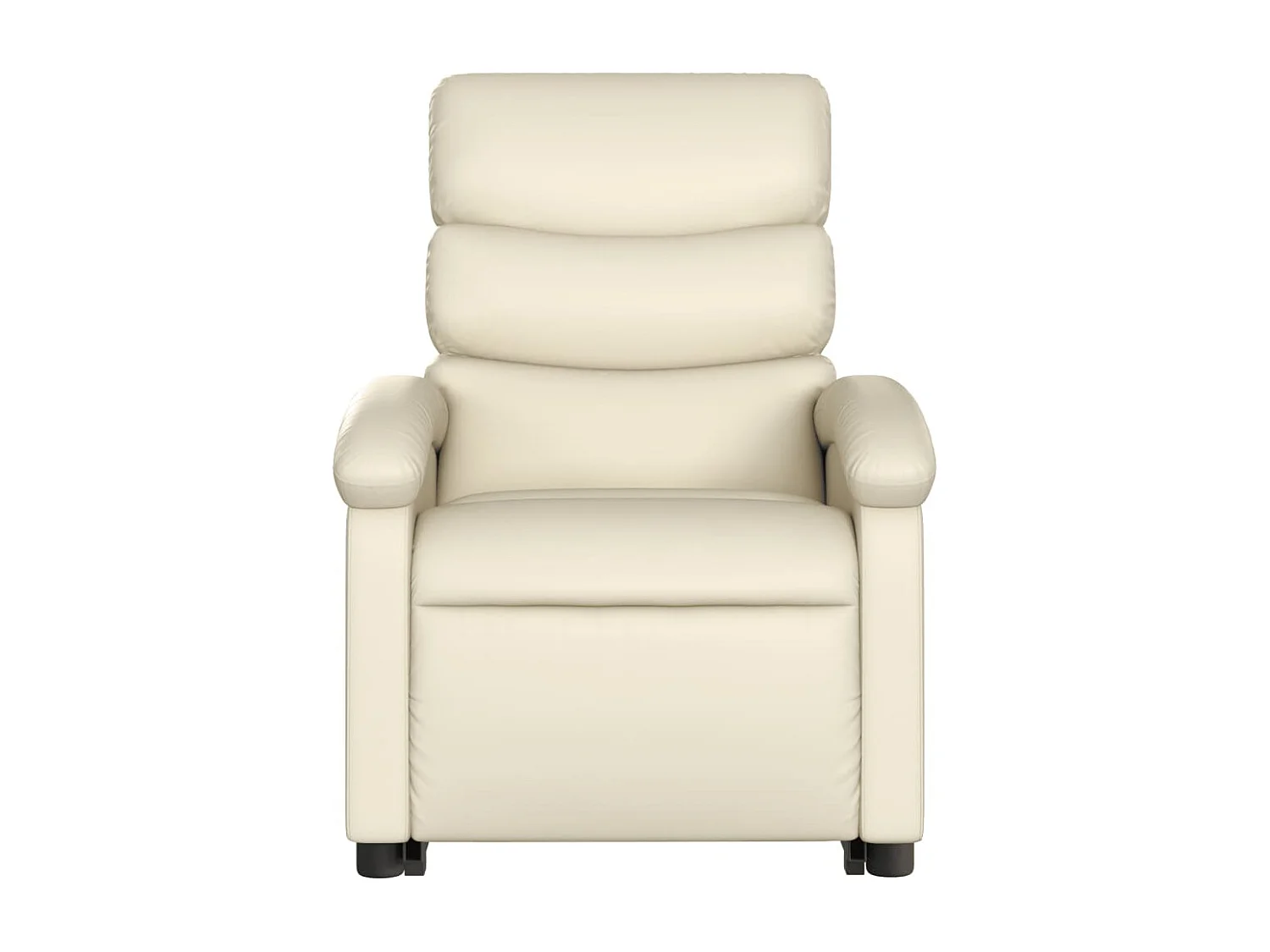 Poltrona reclinável elevatória couro artificial cor creme