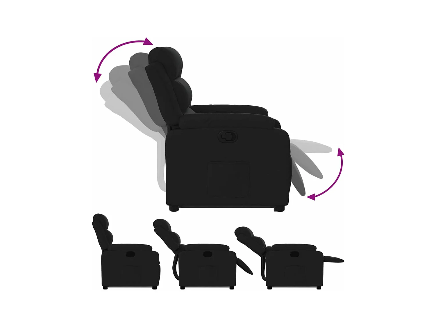 Fauteuil inclinable noir tissu