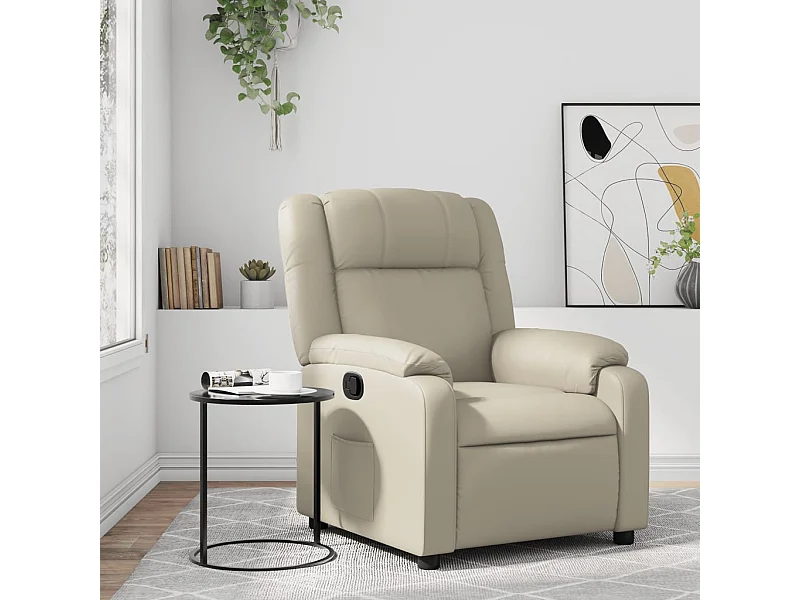 Fauteuil inclinable Crème Similicuir