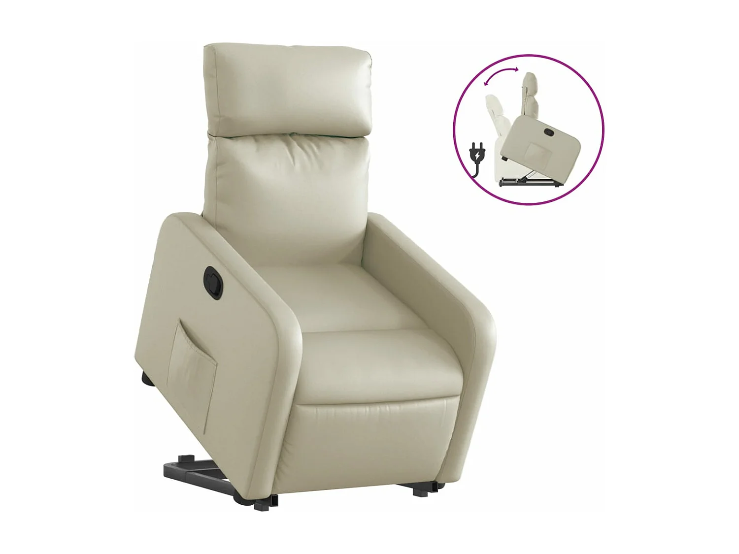 Fauteuil inclinable Crème Similicuir