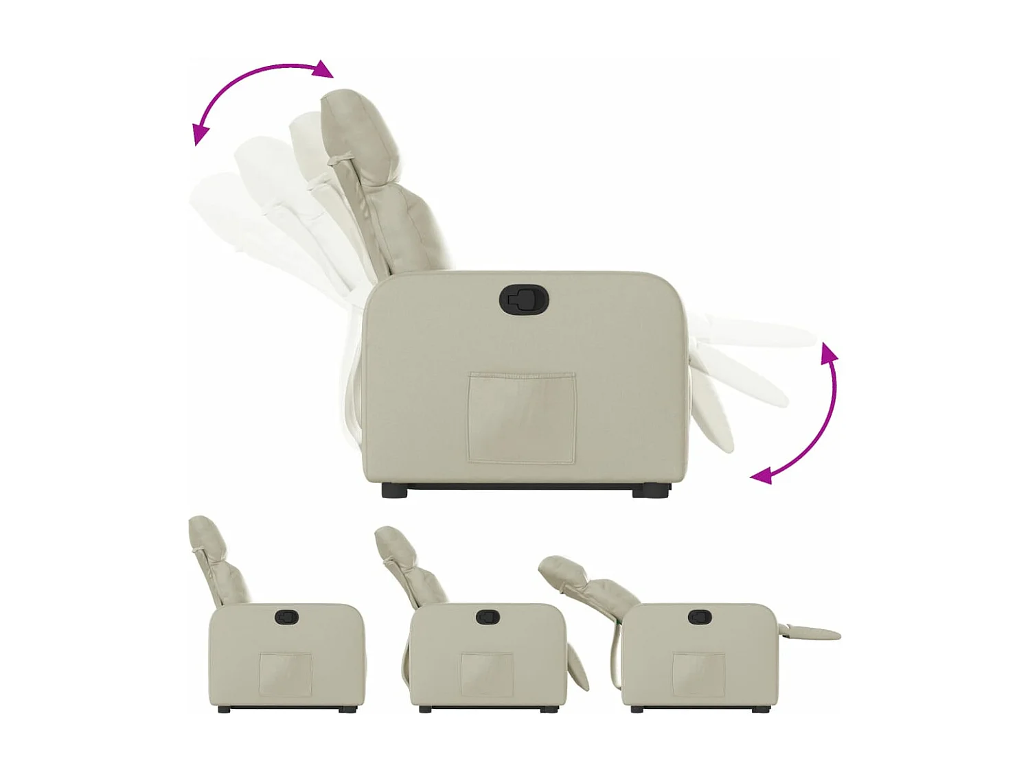 Fauteuil inclinable Crème Similicuir