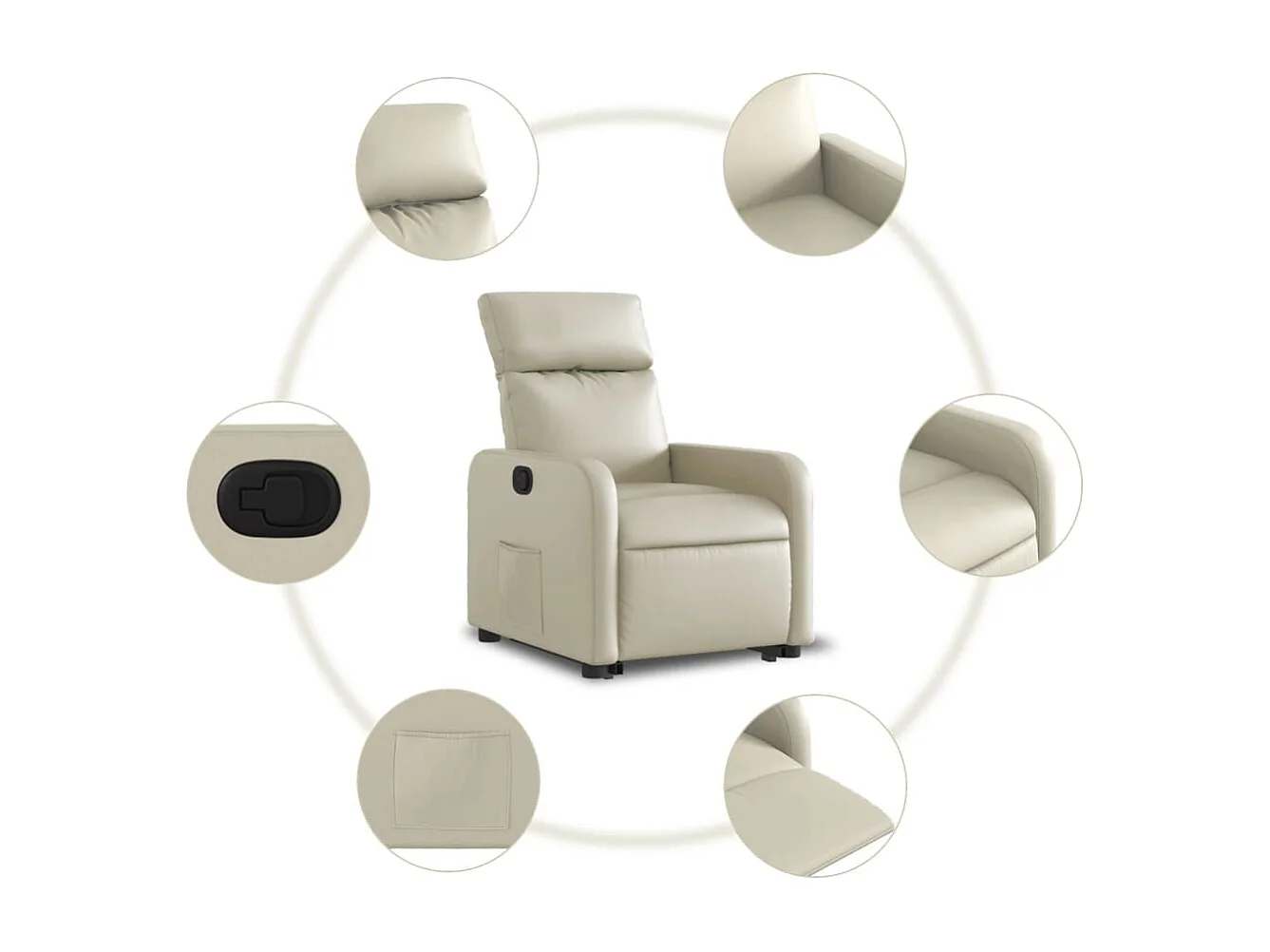 Fauteuil inclinable Crème Similicuir