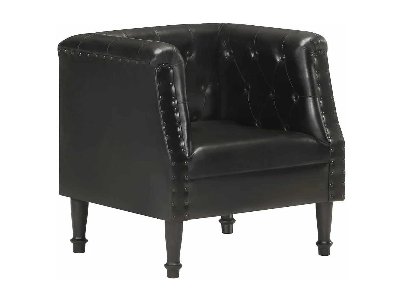 Poltrona em couro genuíno preto