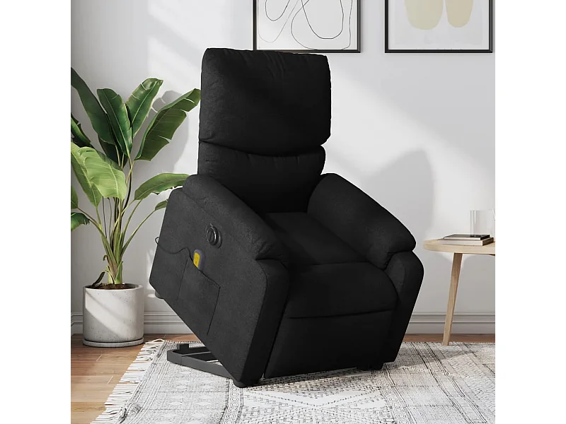 Fauteuil inclinable de massage électrique Noir Tissu
