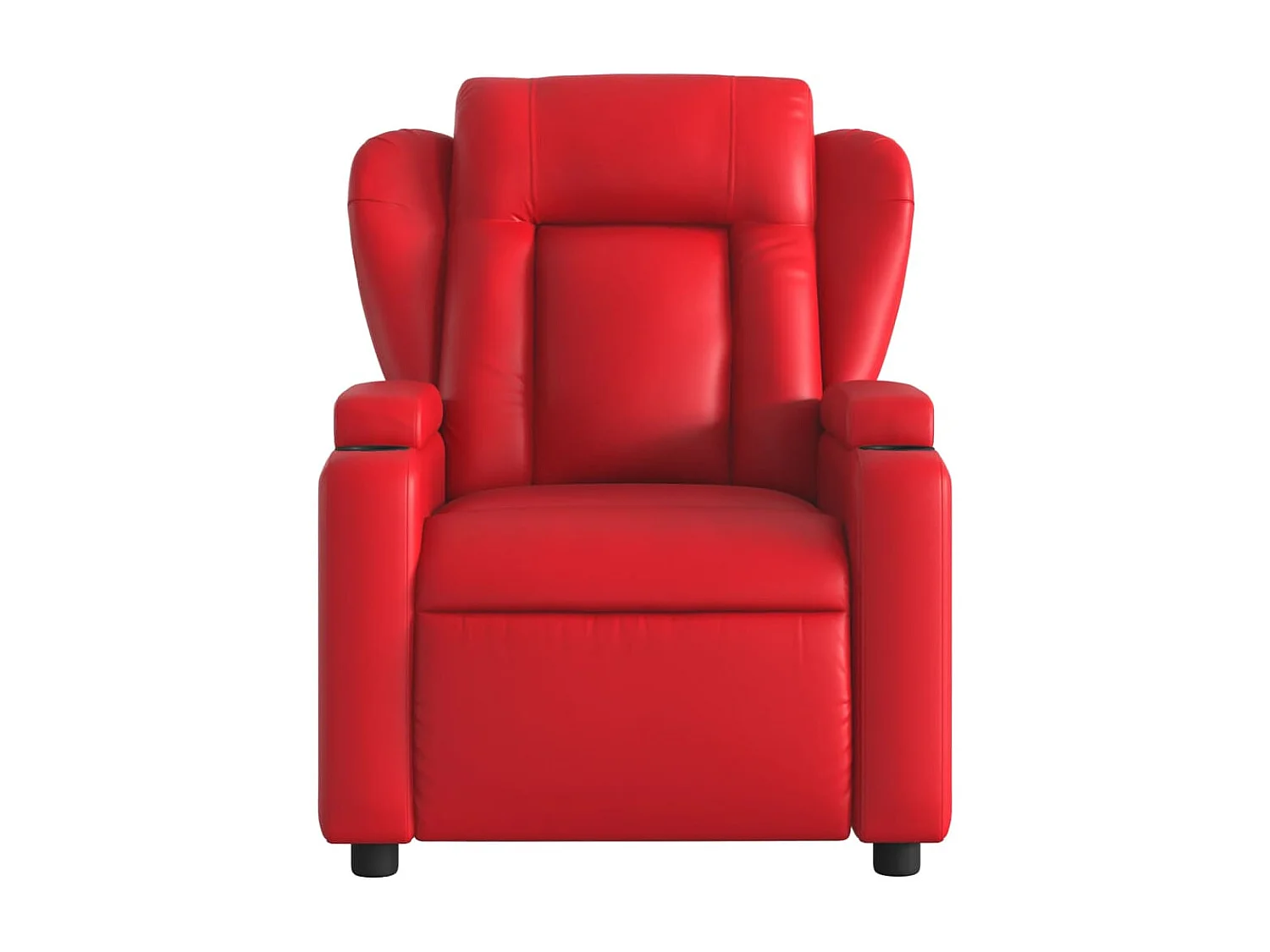 Fauteuil de massage inclinable électrique rouge similicuir