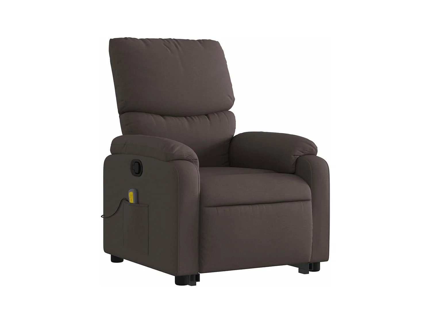 Fauteuil inclinable de massage Marron foncé Tissu
