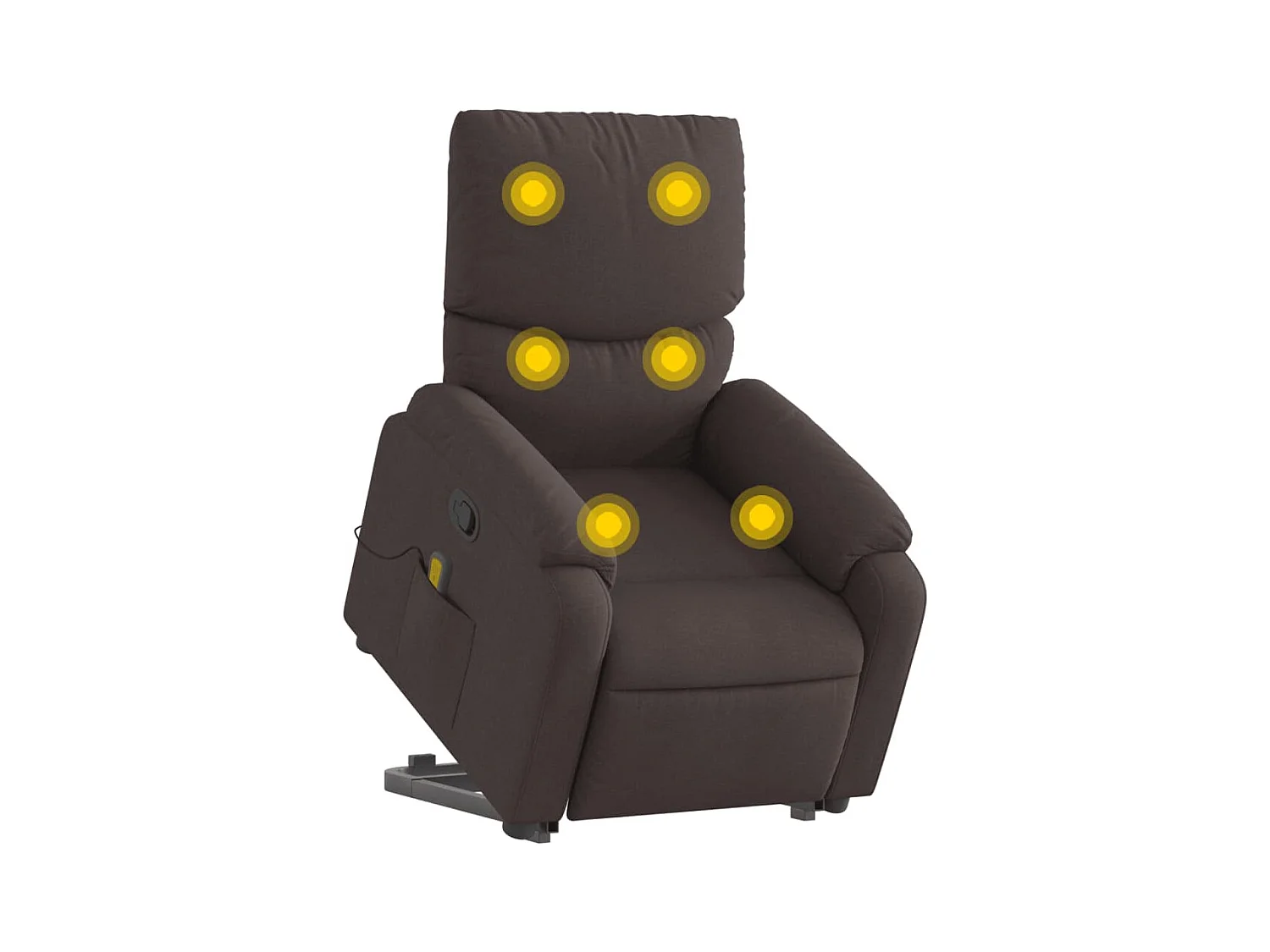 Fauteuil inclinable de massage Marron foncé Tissu
