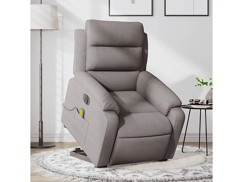 Fauteuil inclinable de massage électrique Taupe Tissu