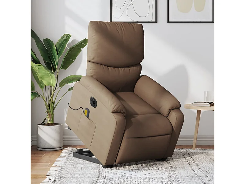Fauteuil inclinable de massage électrique Marron Tissu