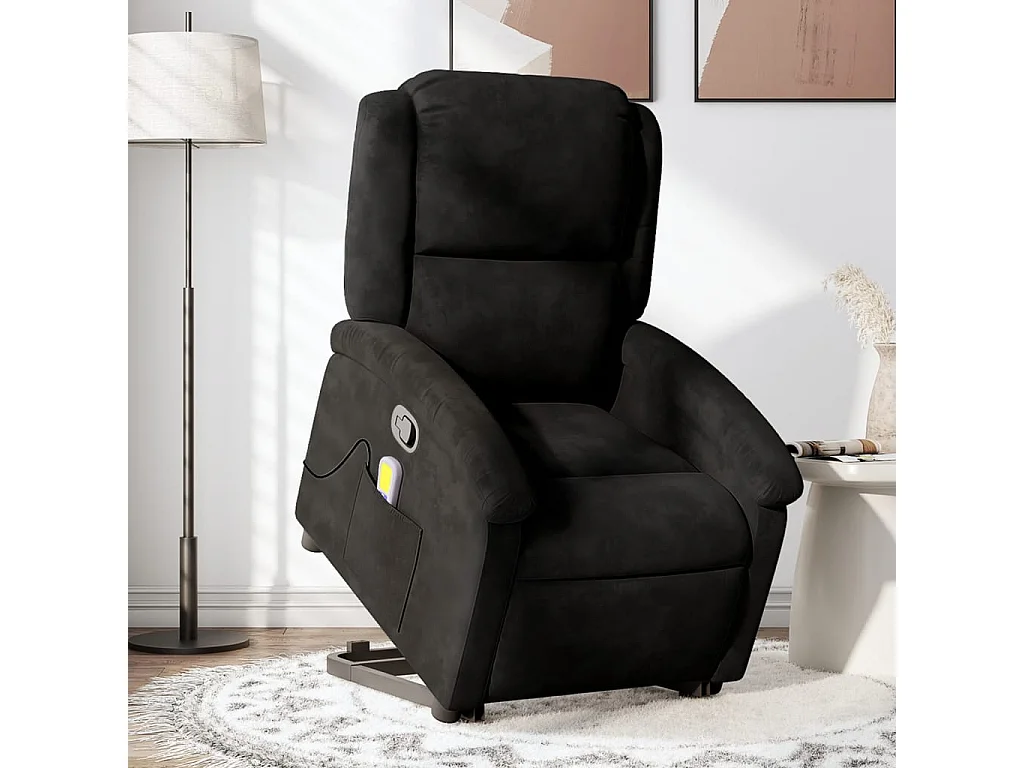 Fauteuil de massage inclinable Noir Velours