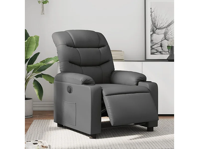 Fauteuil inclinable électrique Gris Similicuir