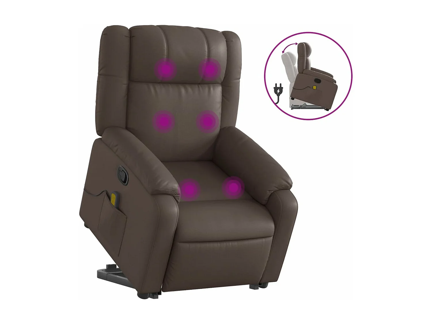Fauteuil inclinable de massage Marron Similicuir