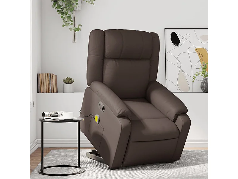 Fauteuil inclinable de massage Marron Similicuir