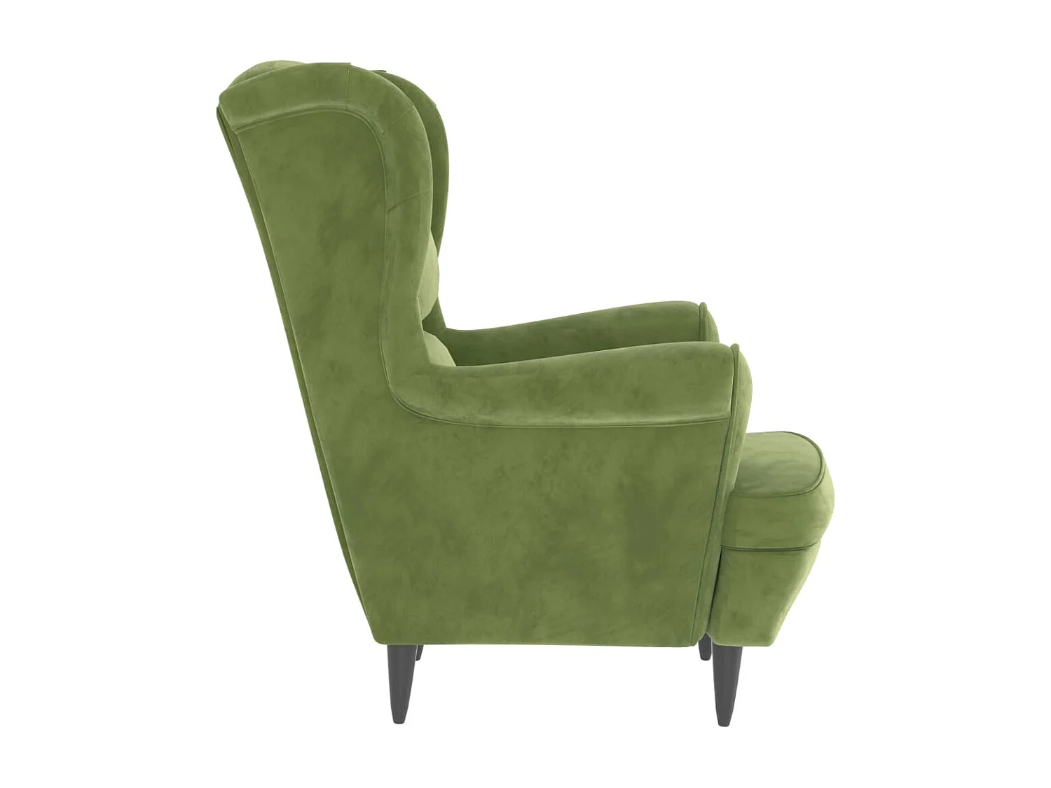 Fauteuil met voetenbank fluweel lichtgroen