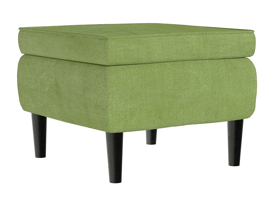 Fauteuil met voetenbank fluweel lichtgroen