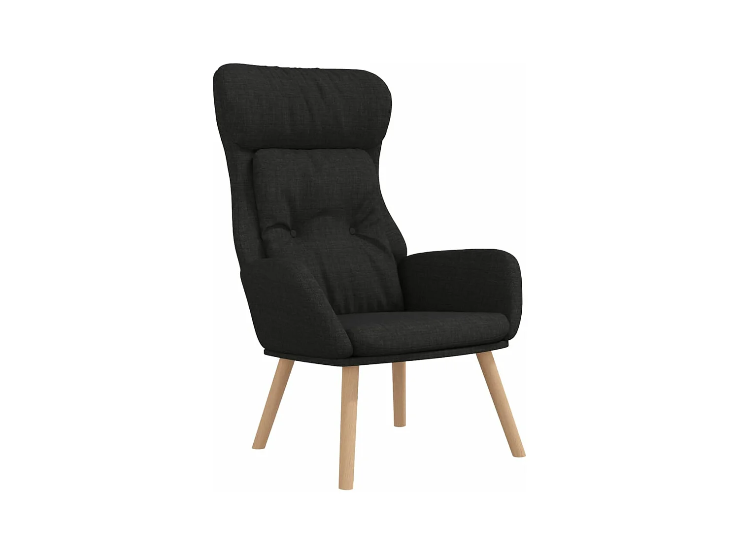 Chaise de relaxation avec repose-pied Noir Tissu