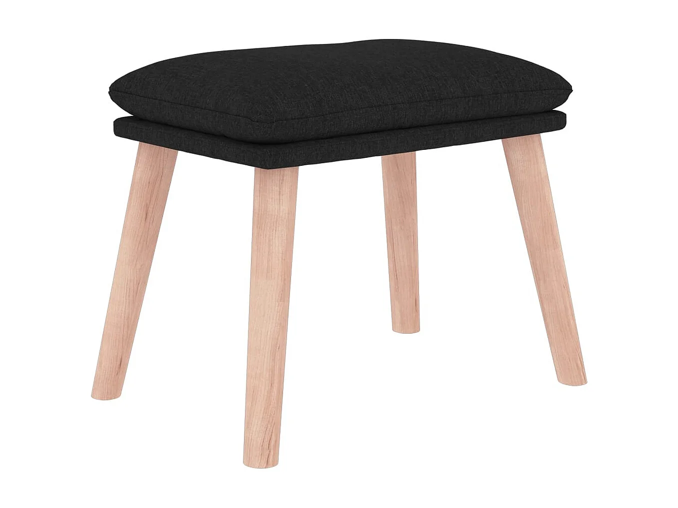 Chaise de relaxation avec repose-pied Noir Tissu