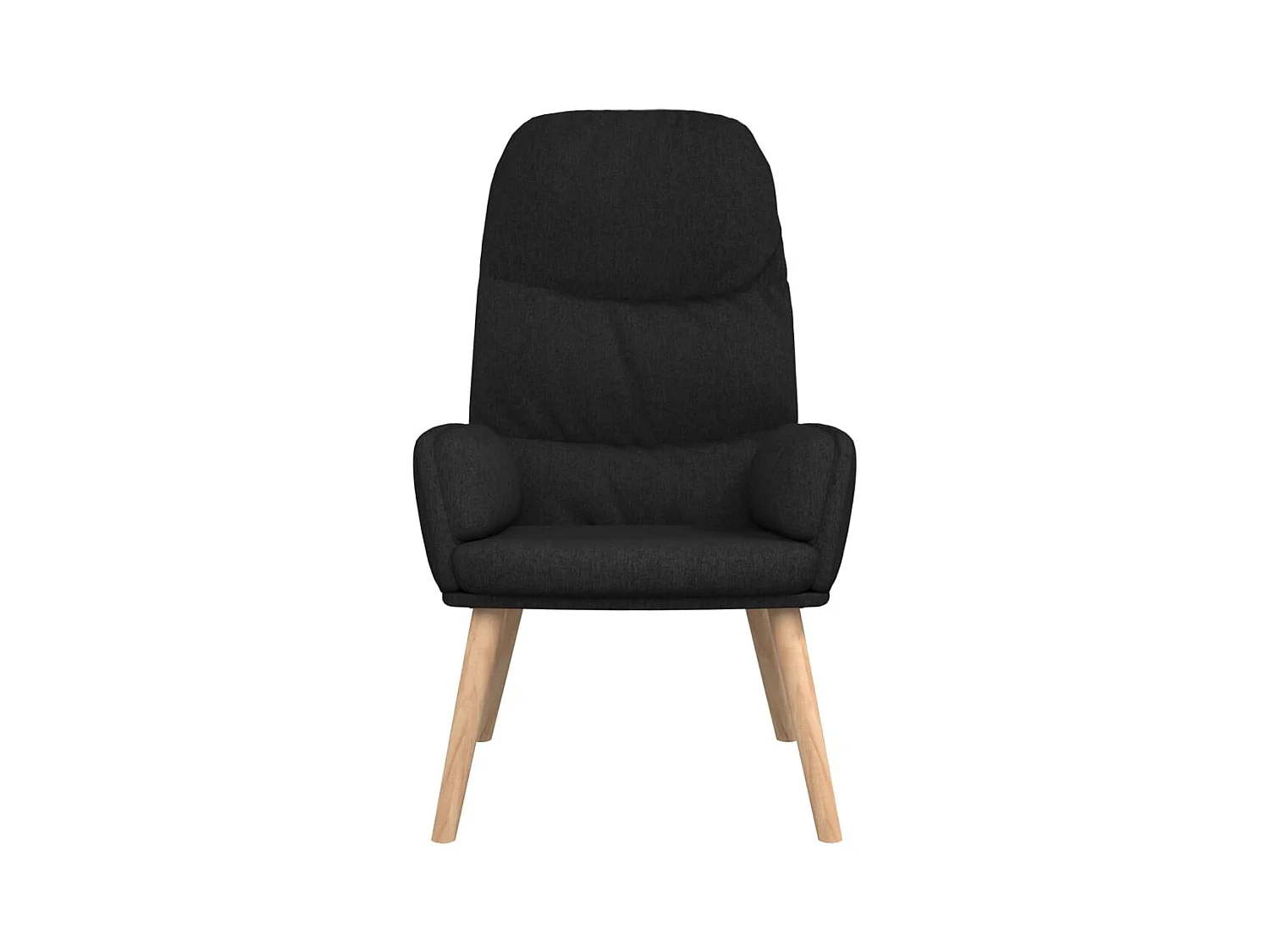 Chaise de relaxation avec tabouret Noir Tissu