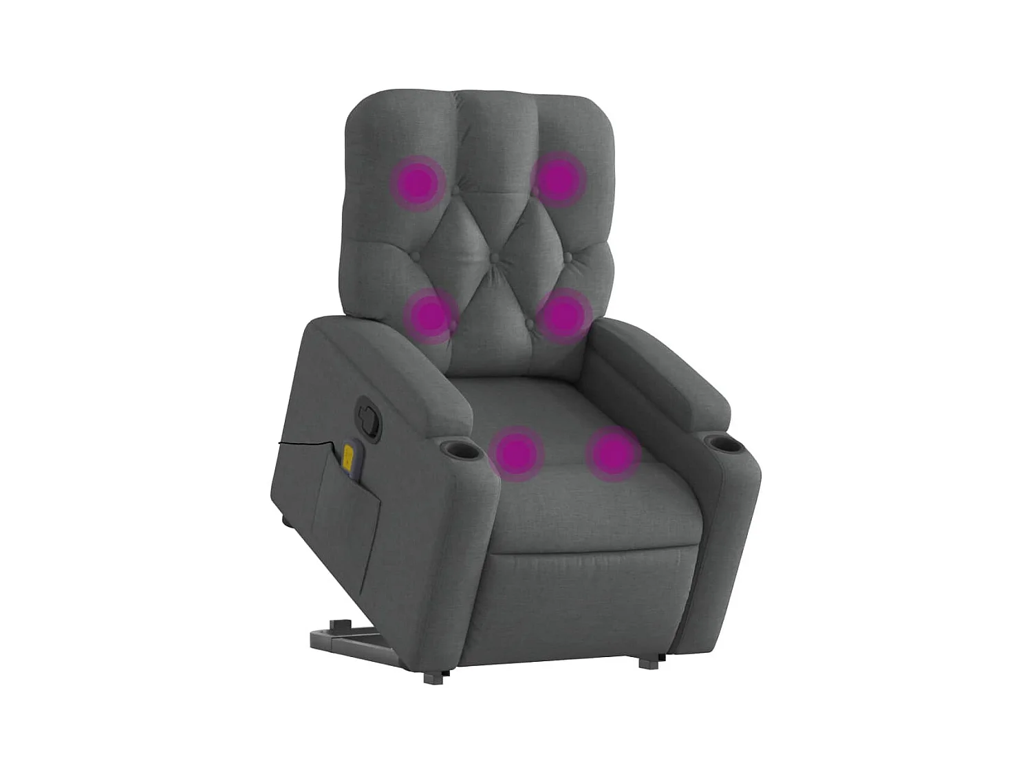 Fauteuil de massage inclinable Gris foncé Tissu