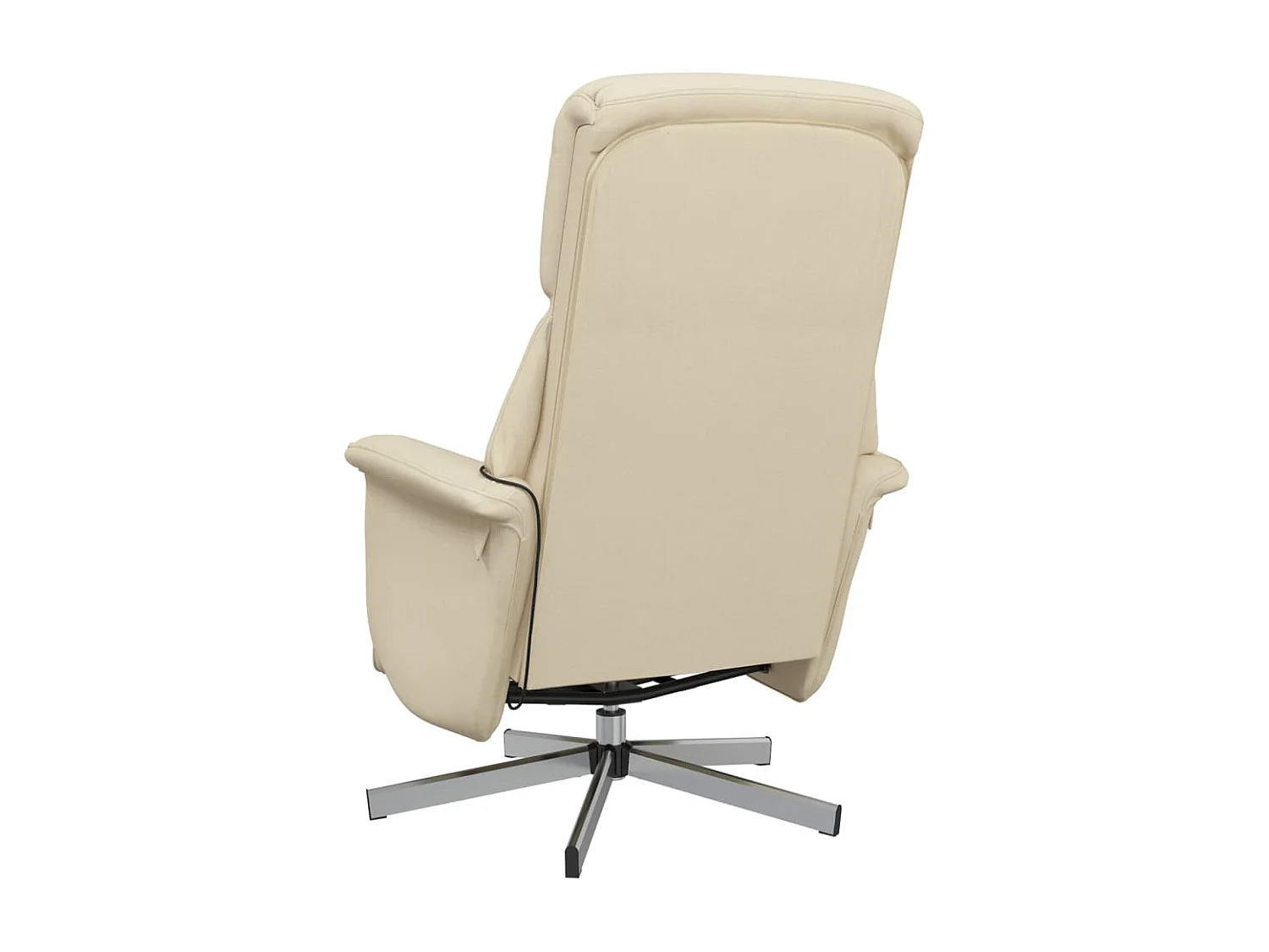 Sillón reclinable de masaje con reposapiés tela color crema