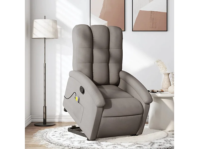 Fauteuil inclinable de massage Taupe Tissu