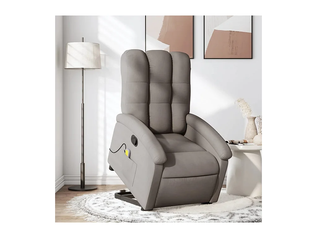 Fauteuil inclinable de massage Taupe Tissu