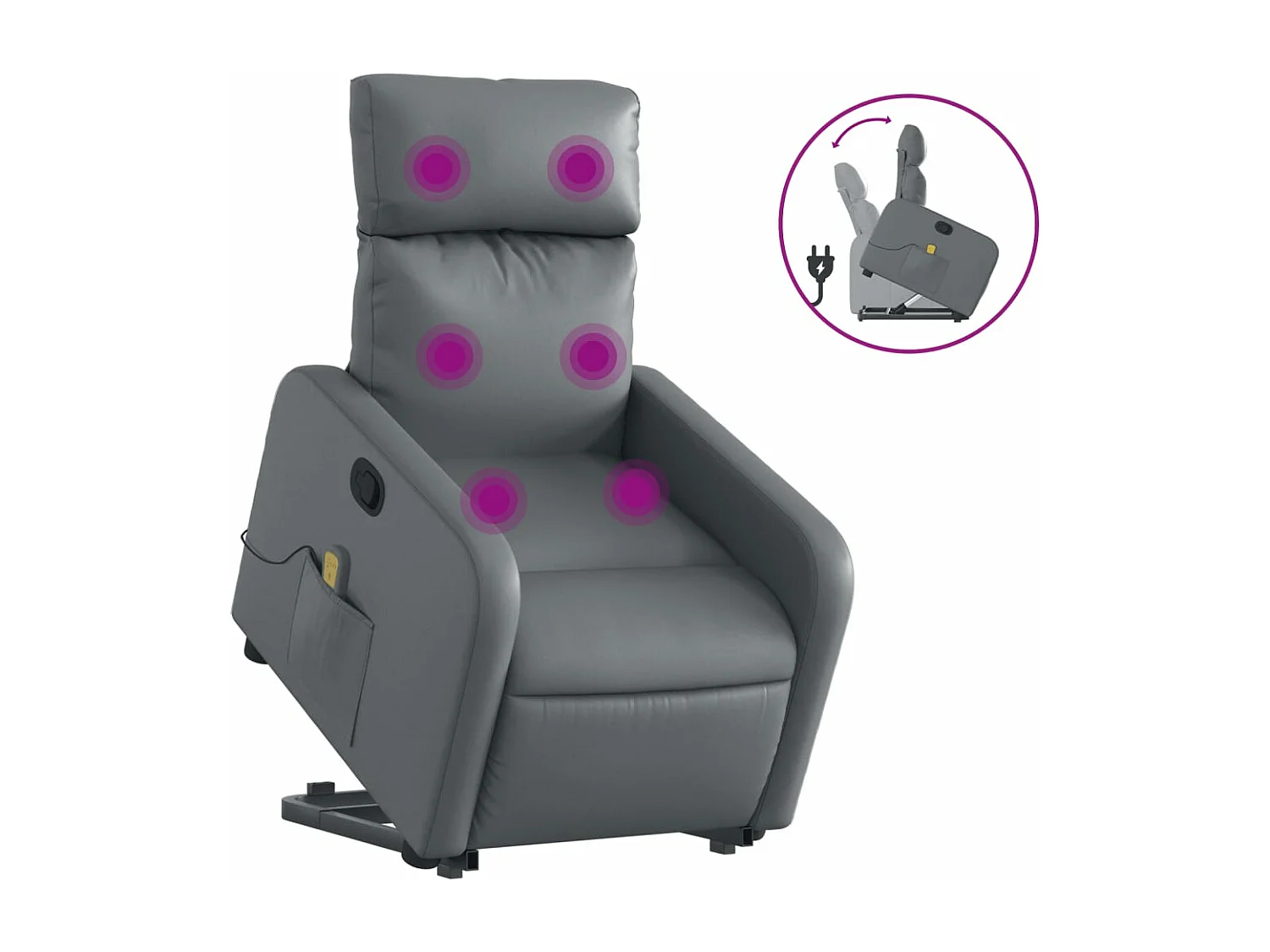 Fauteuil inclinable de massage Gris Similicuir