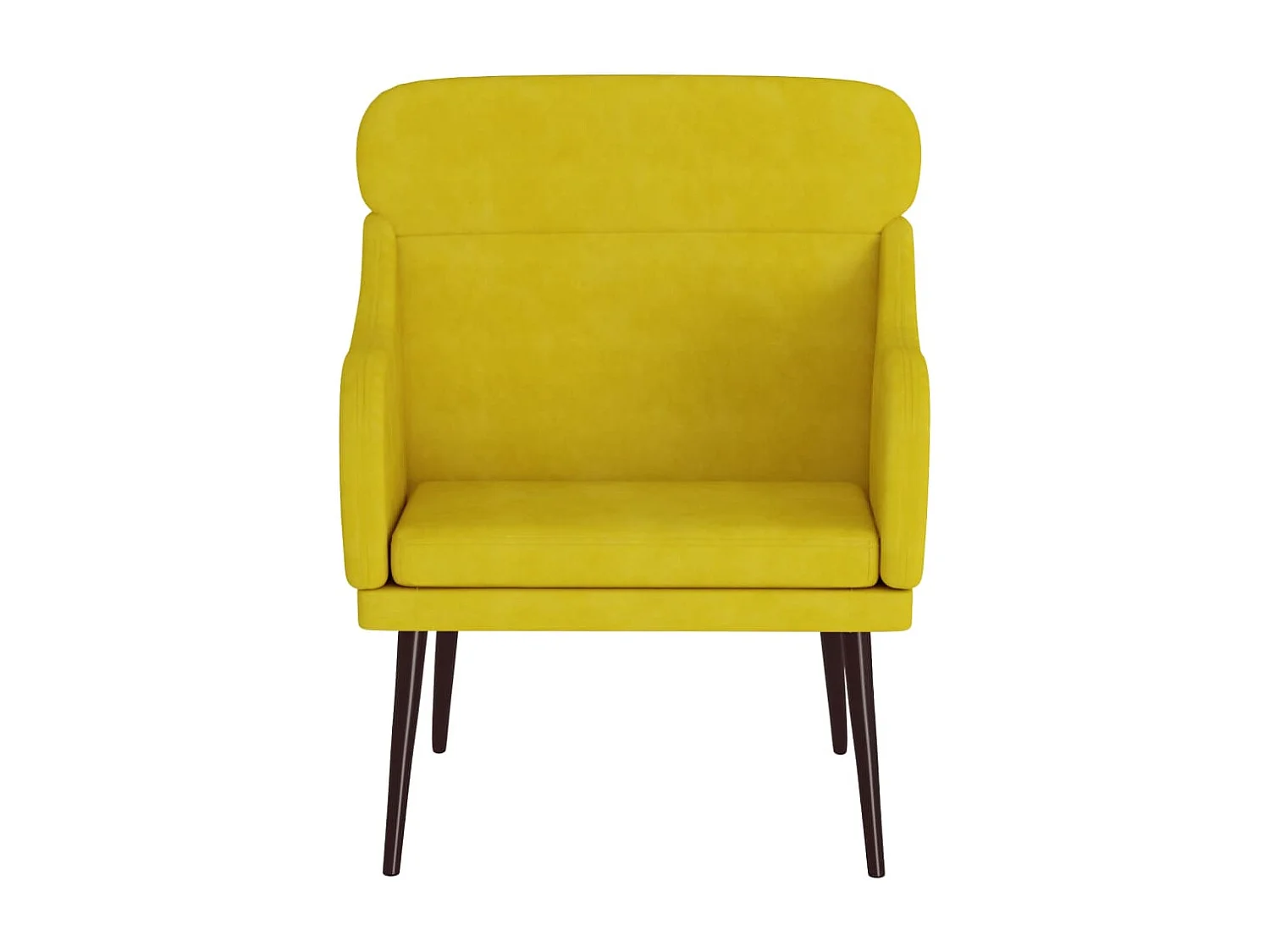 Cadeira c/ apoio de braços 63x76x80 cm veludo amarelo