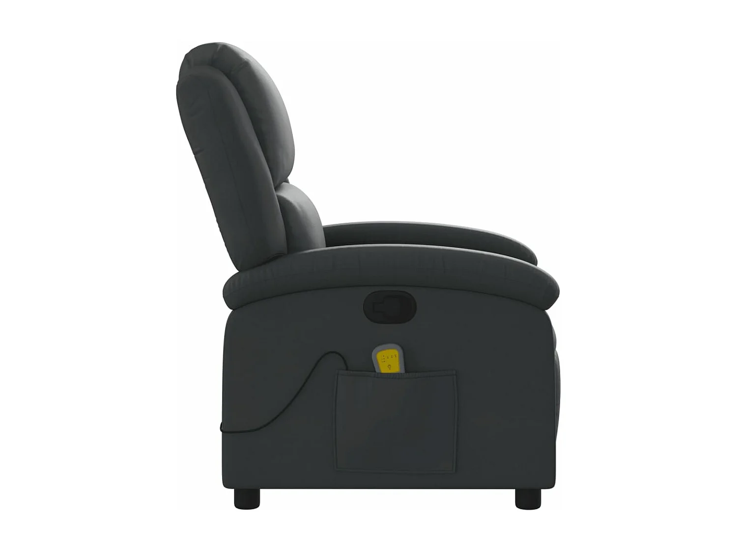 Fauteuil de massage inclinable noir cuir véritable