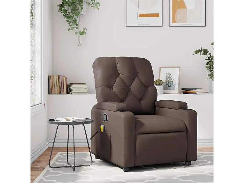 Fauteuil de massage inclinable Marron Similicuir
