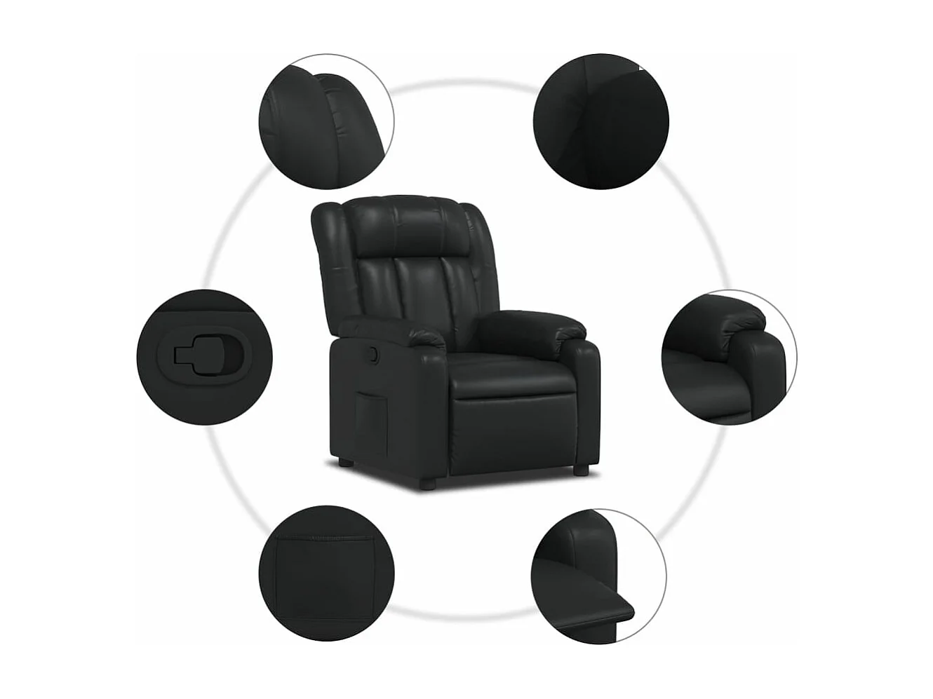 Fauteuil inclinable Noir Similicuir