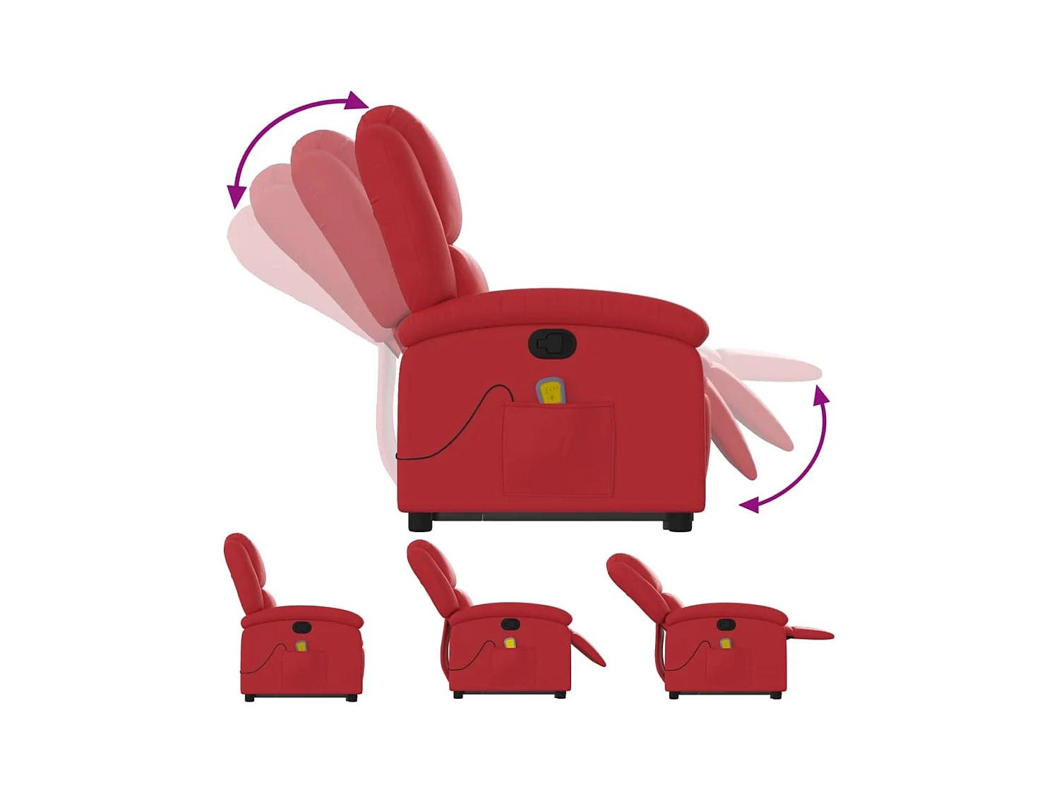 Fauteuil inclinable de massage Rouge Similicuir