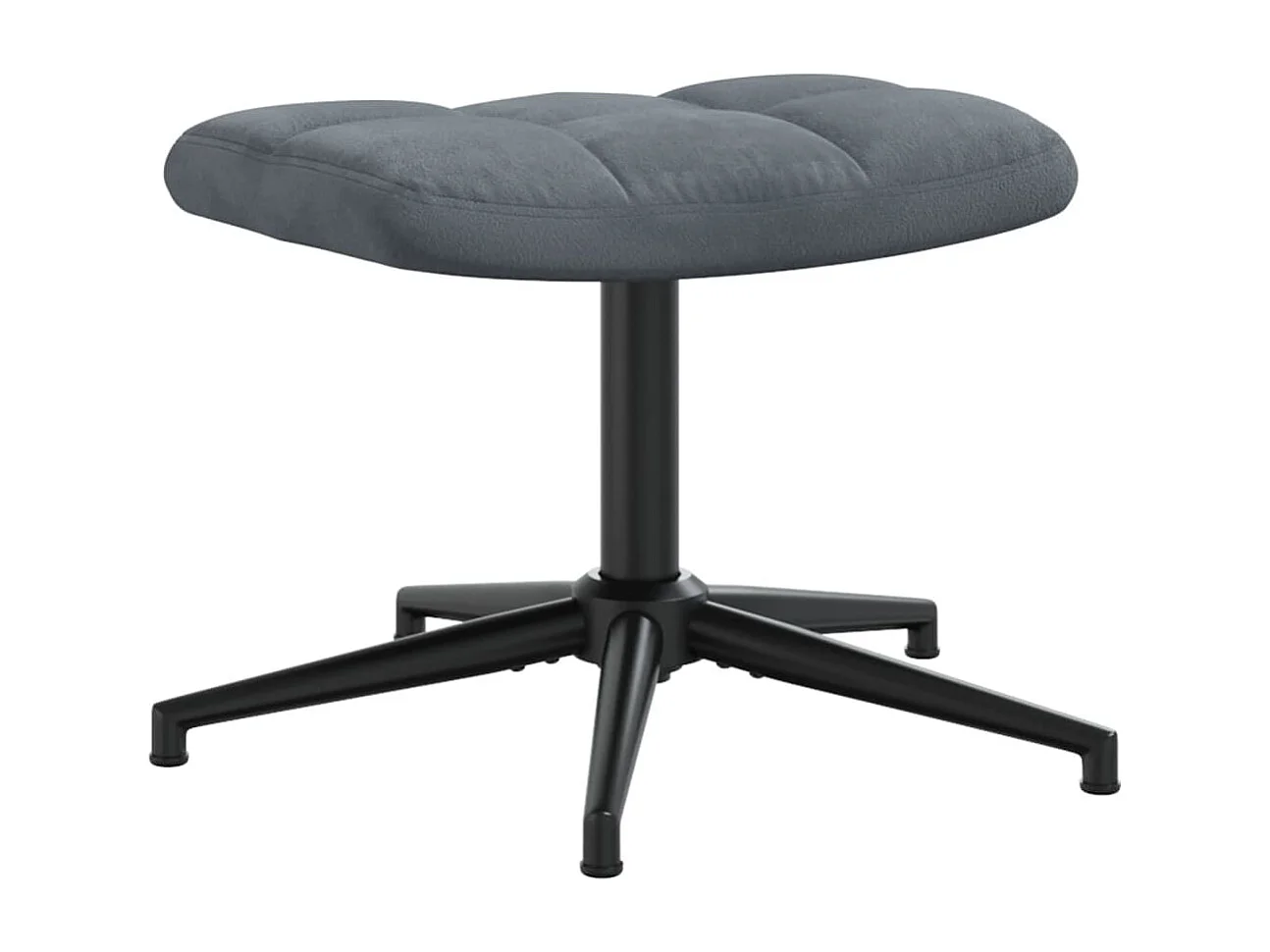 Cadeira de descanso com banco veludo cinzento-escuro