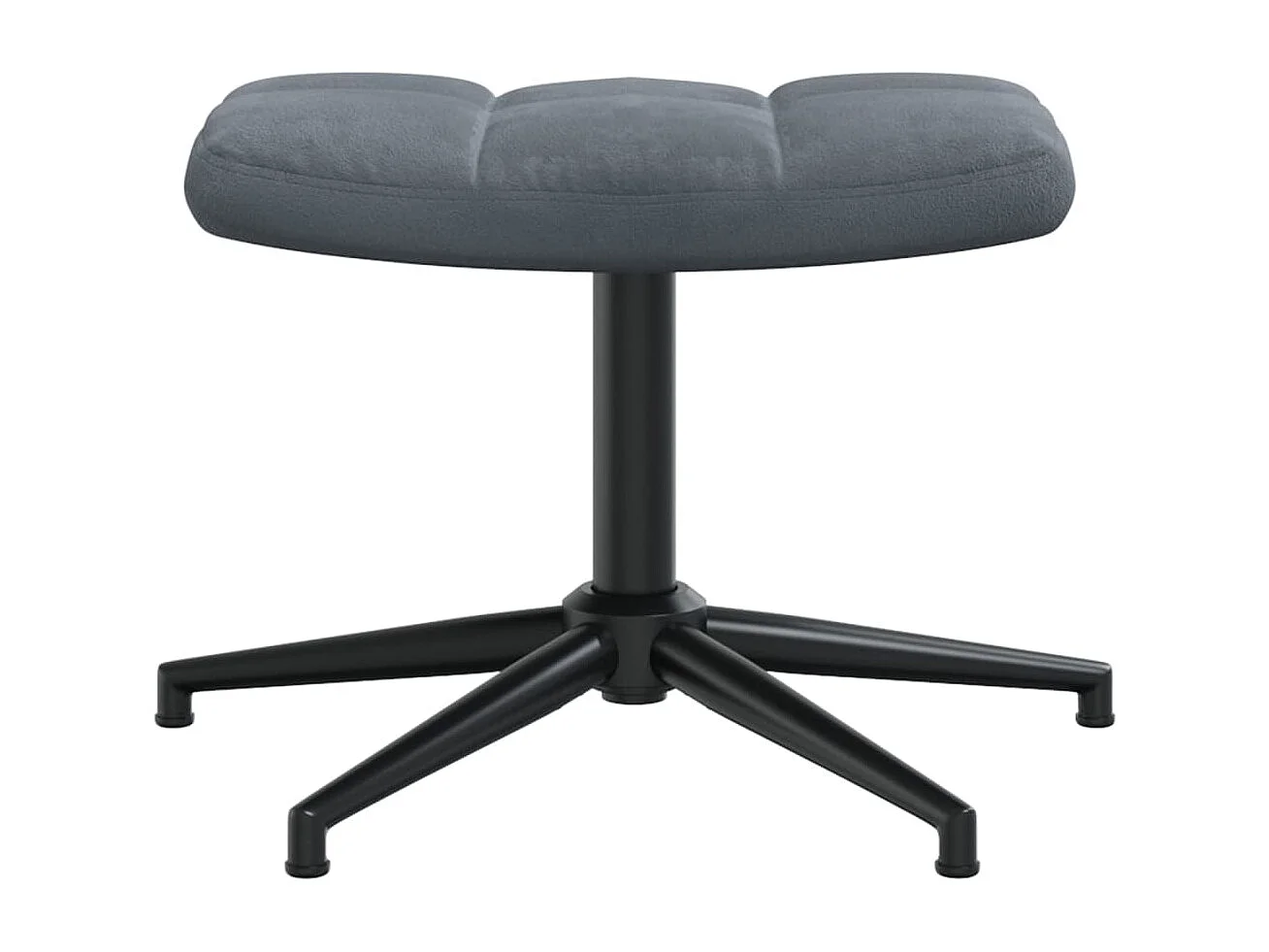 Cadeira de descanso com banco veludo cinzento-escuro