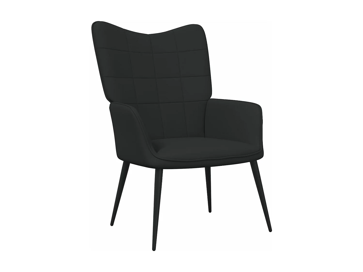 Relaxsessel mit Hocker Schwarz Stoff