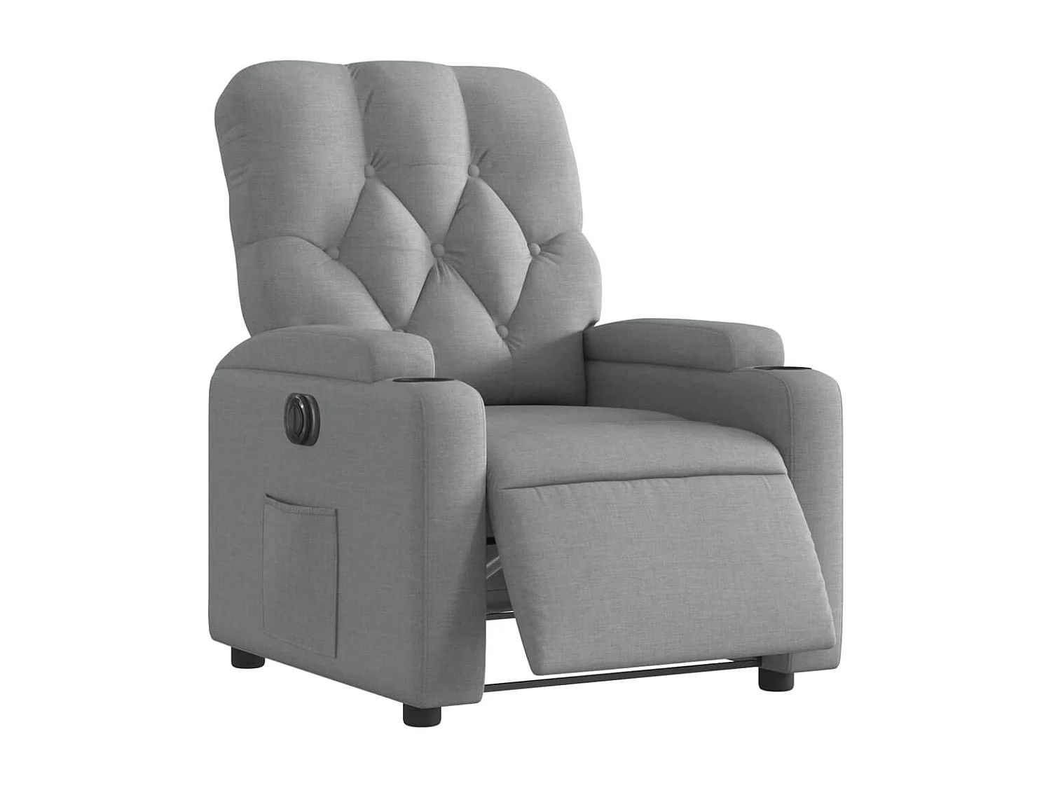 Fauteuil inclinable électrique Gris clair Tissu