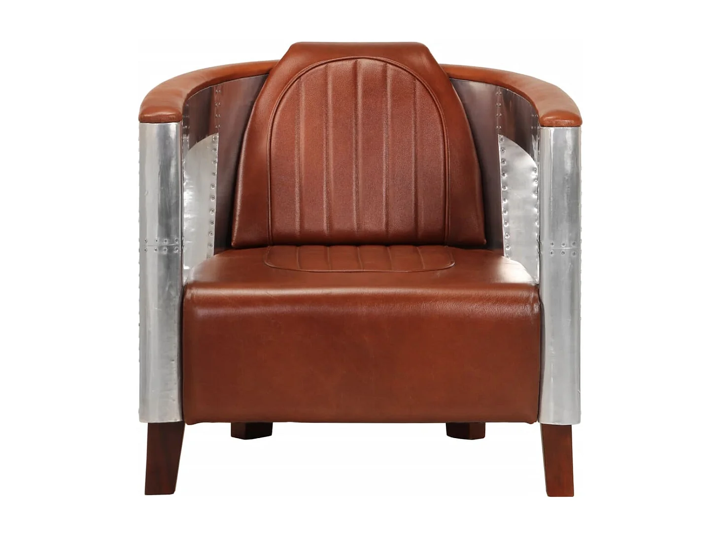 Poltrona in Stile Aviatore Marrone in Vera Pelle