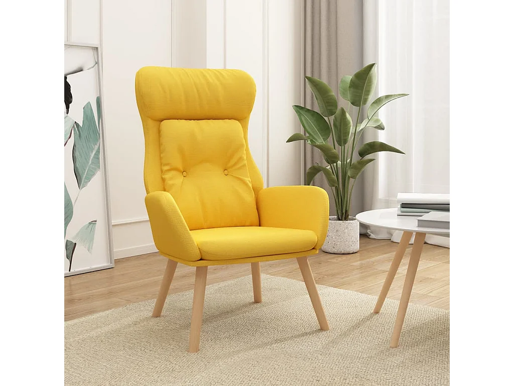 Sillón de relax de tela amarillo mostaza