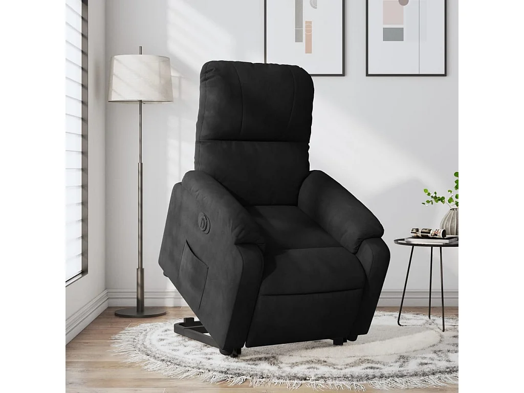 Fauteuil inclinable électrique noir tissu microfibre