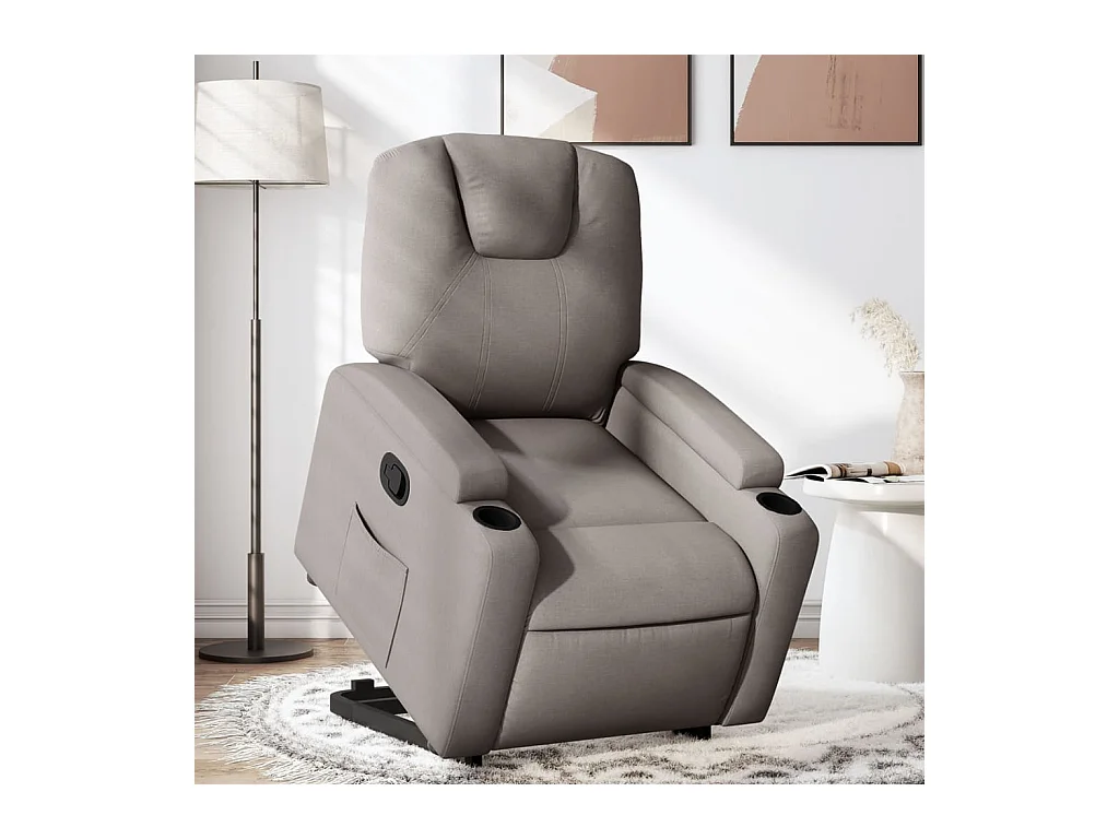 Fauteuil inclinable taupe tissu