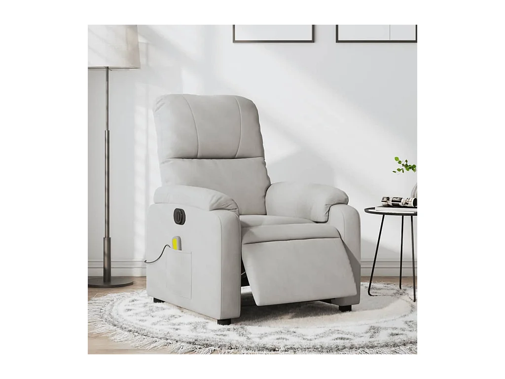 Fauteuil inclinable de massage électrique gris clair