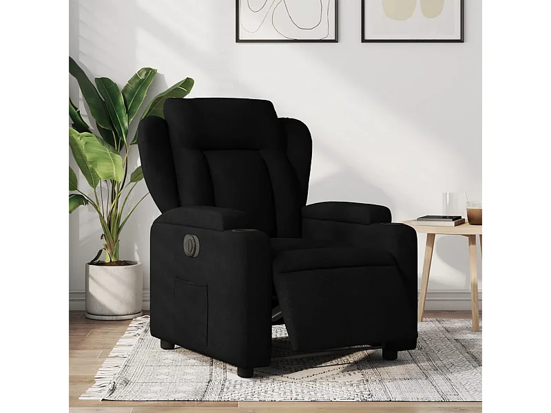 Fauteuil inclinable électrique Noir Tissu