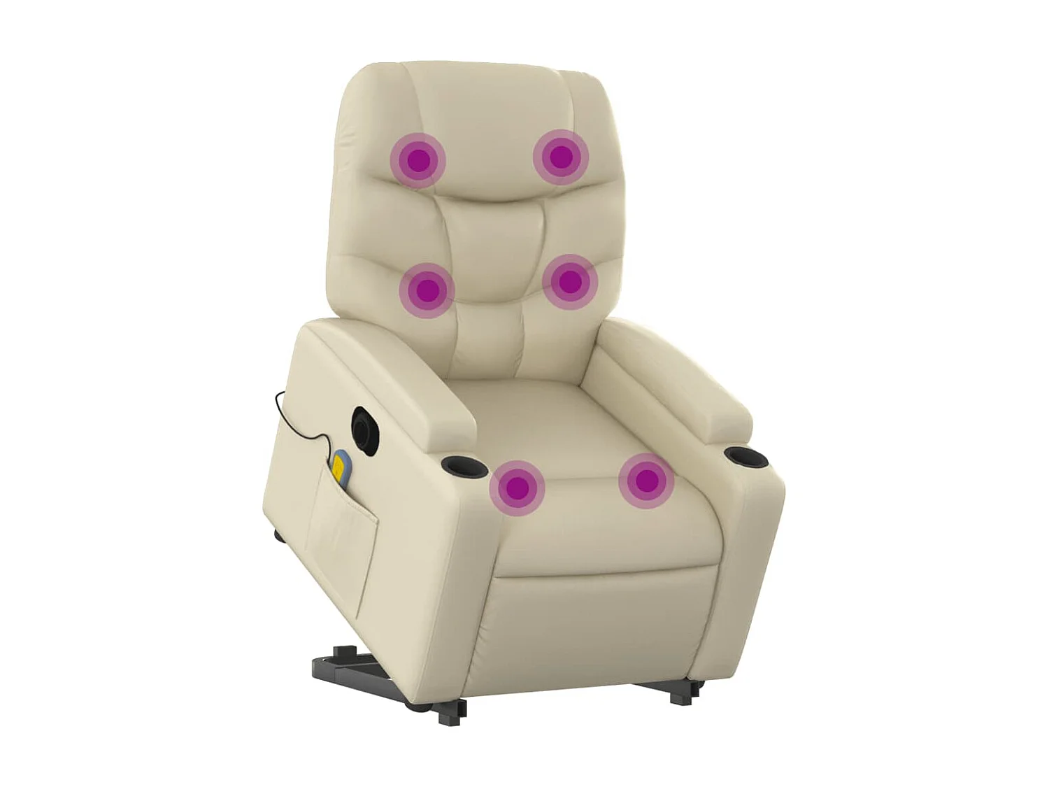 Fauteuil inclinable de massage électrique crème similicuir