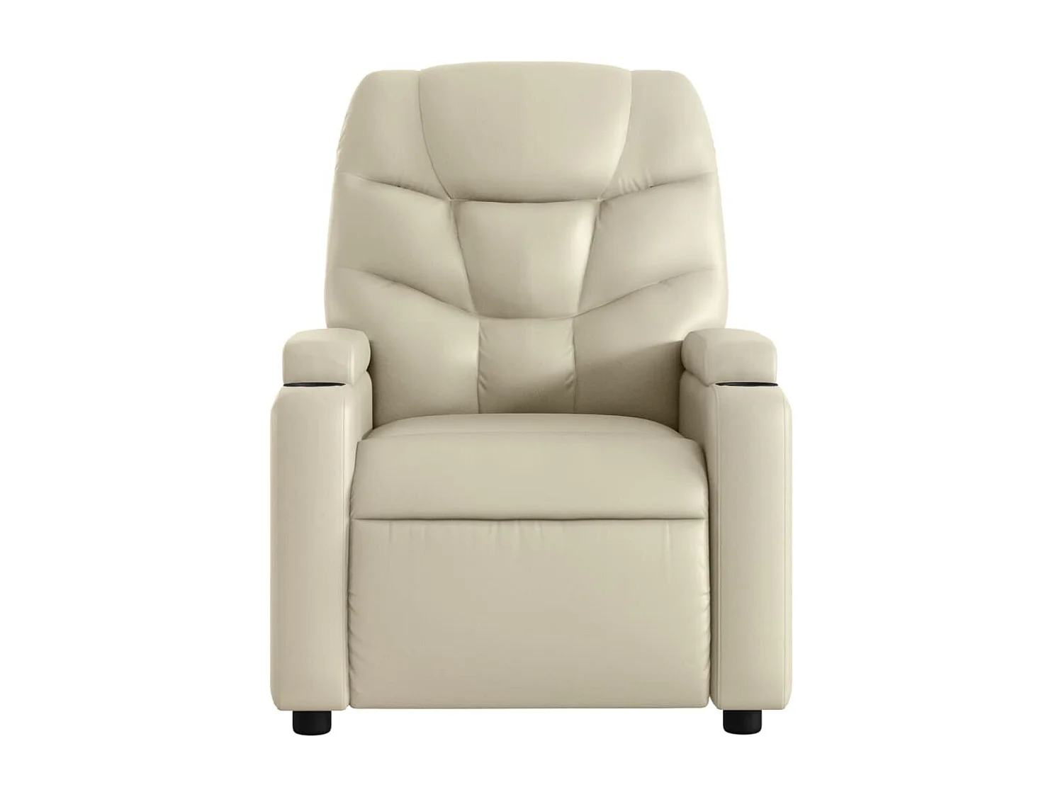Fauteuil inclinable de massage électrique crème similicuir
